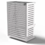 Box Air Klima Big Blade Cache Pompe à Chaleur Aluminium H150xL105cm Blanc