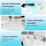 Giantex Climatiseur Mobile 12000 BTU Réversible 5 en 1 R290 Minuterie 24H – Image 2