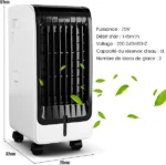 Giantex Rafraîchisseur d'Air Évaporatif 4 en 1 75W Réservoir 6L Télécommande Blanc – Image 2