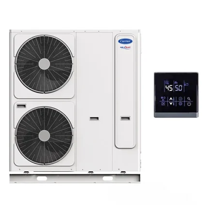 Carrier AquaSnap Pompe à Chaleur Air/Eau Monobloc Triphasé 14000W avec Appoint Électrique Blanc