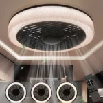 ZMH Ventilateur de Plafond avec Lumière et Télécommande Cristal Silencieux 38W Noir